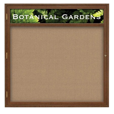 United Visual Products Triple Door Enclosed Radius EZ Tack Board, 72"x36", Gold/Marble UV7005EZ-MARBLE-GOLD